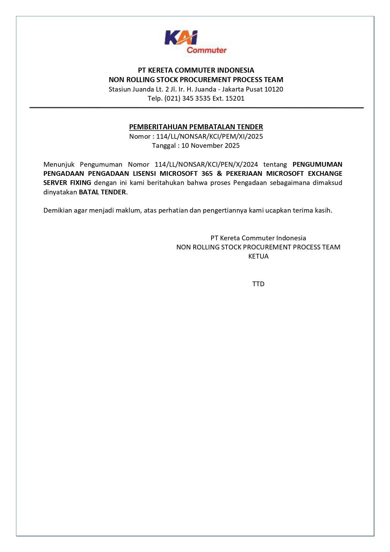 Pemberitahuan pembatalan tender page 0001